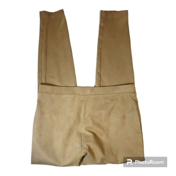 Vintage Marina Luna Faux Suede Camel Brown Stretch Pants Women's Size 4 - Picture 3 of 6